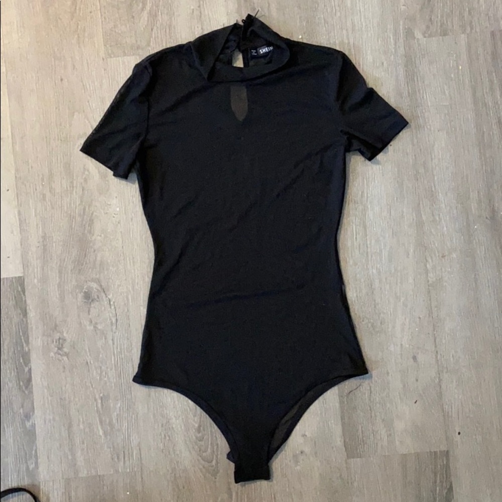 Black Mesh One Piece Shirt